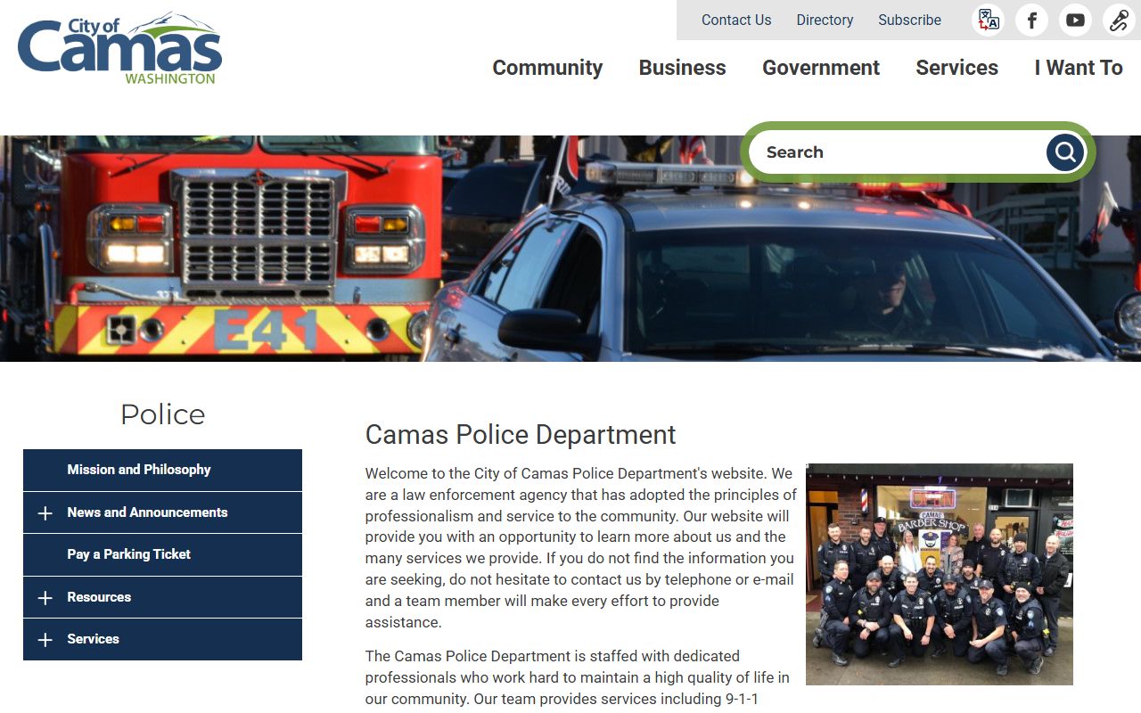 Camas 24 hour booking police department