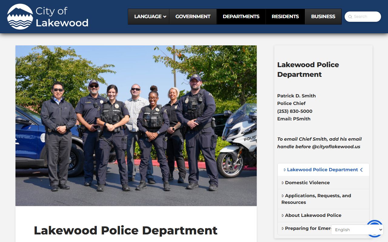 Lakewood 24 hour booking police department