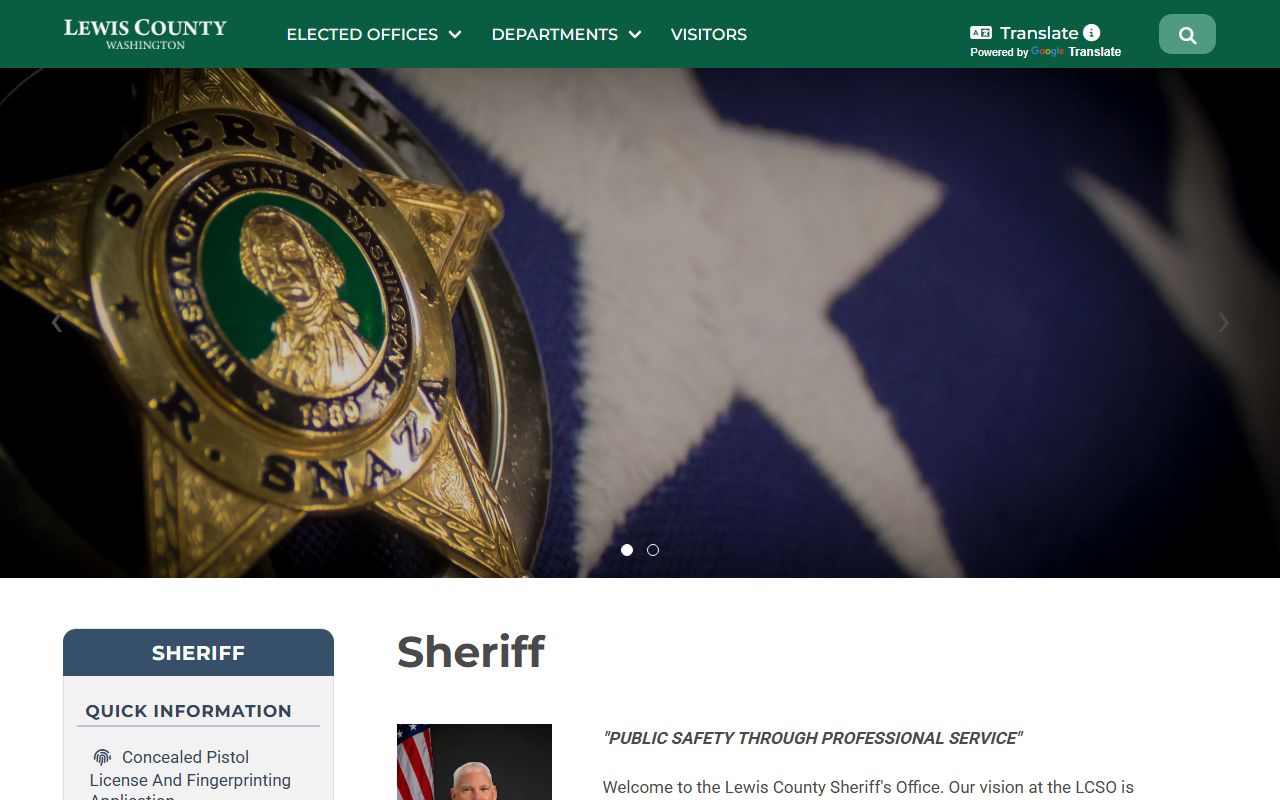 Lewis County 24 hour booking sheriff office page