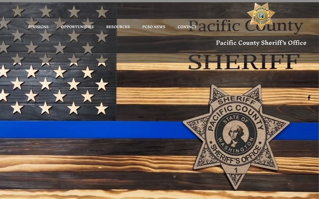 Pacific County 24 hour booking sheriff office page